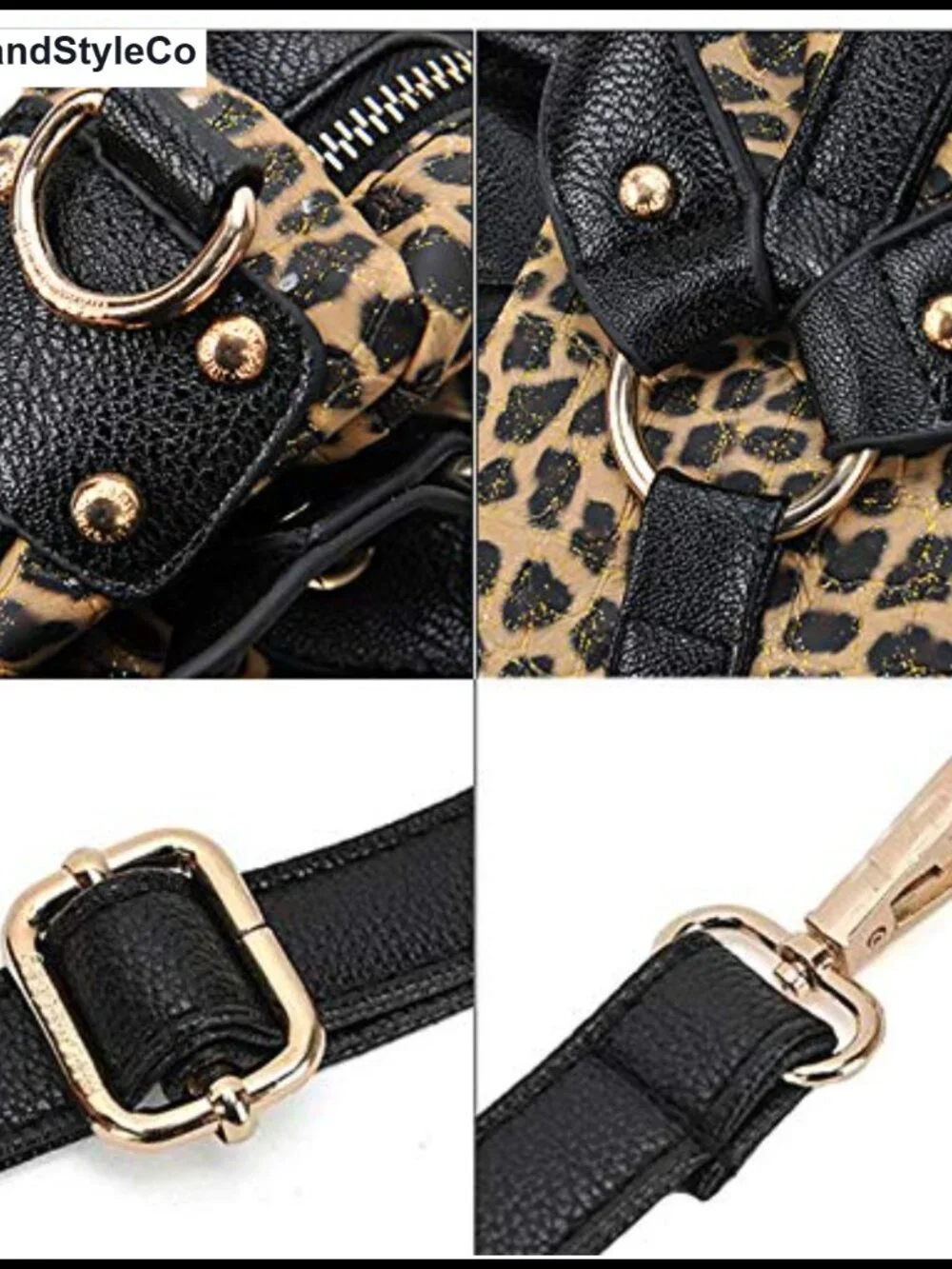 Women's Leopard Print Sequin PU Leather Hobo Shoulder Bag